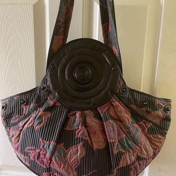 Gianfranco Lotti large hobo shoulder bag in quilted fall colors & black … - Picture 2 of 16